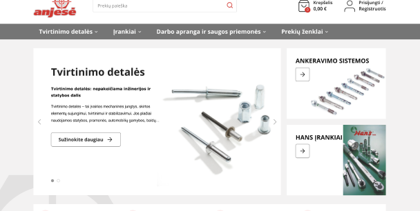 Un proveedor de confianza de sujetadores, ferretería de construcción, herramientas y ropa de trabajo que genera más de €7.3 millones en ingresos anuales y expande pedidos digitales en toda la región báltica.