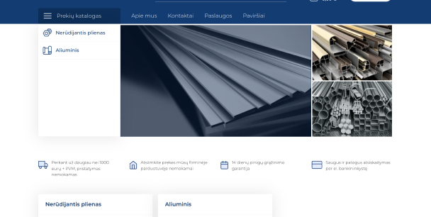 Un portal B2B impulsado por la precisión para la adquisición de acero inoxidable industrial.